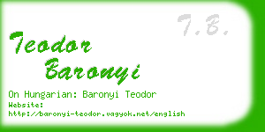 teodor baronyi business card